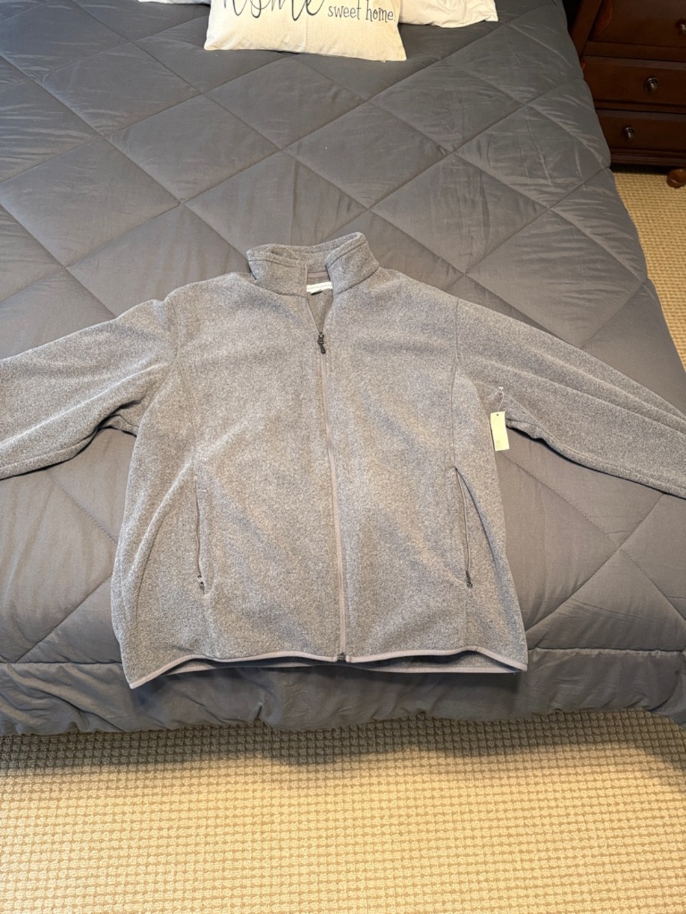 Men's Gray Full-Zip Fleece Jacket